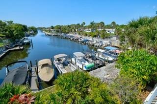 view of water feature featuring a boat dock