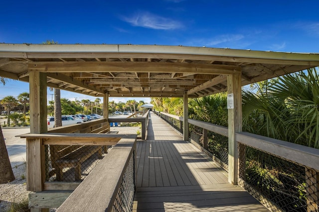 view of dock featuring a deck