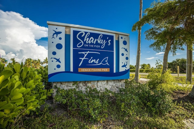 view of community sign