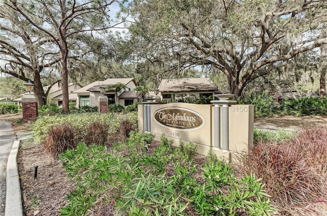 view of community sign