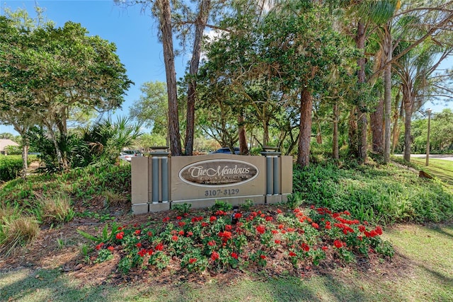 view of community sign