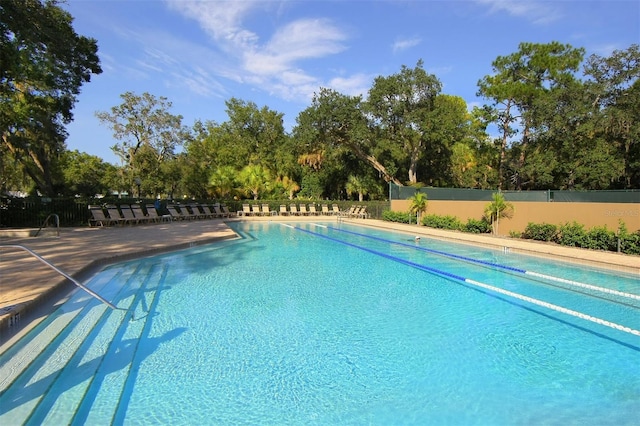 community pool with fence