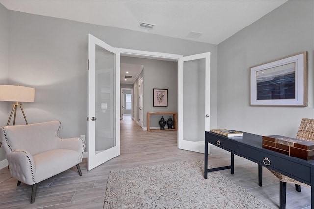 home office featuring french doors