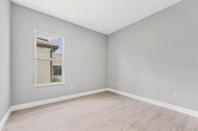 empty room featuring light wood-type flooring