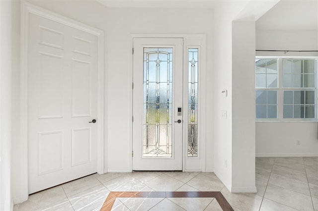 view of tiled entrance foyer