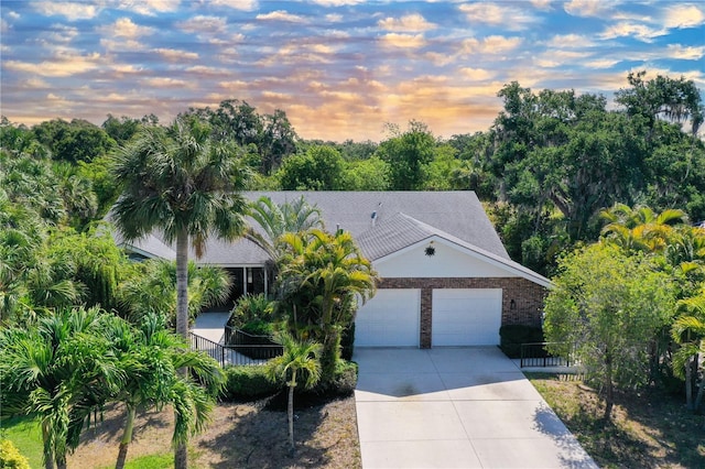 view of front of home featuring a garage