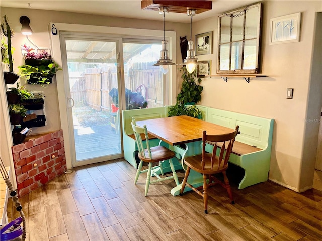 dining area featuring wood-type flooring