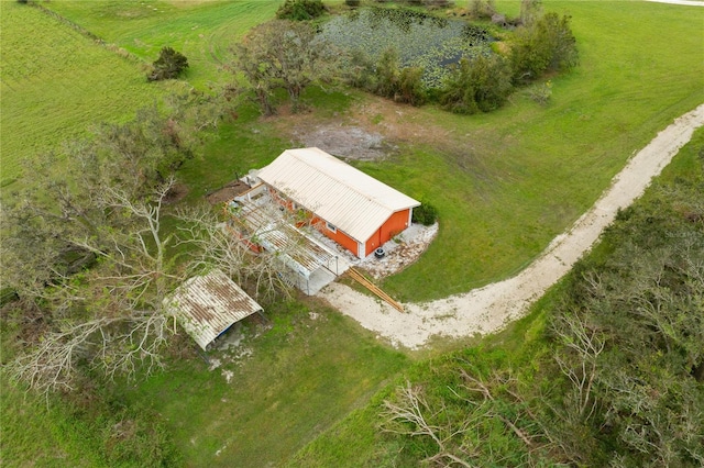 bird's eye view with a rural view