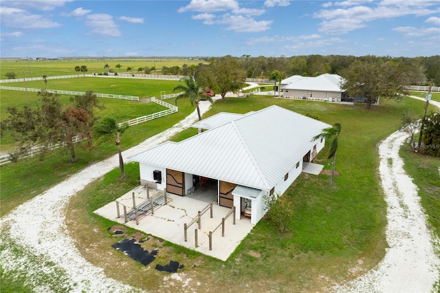 aerial view featuring a rural view