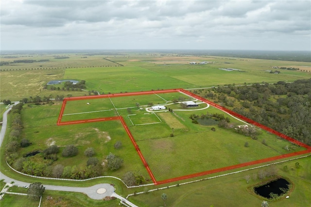 bird's eye view featuring a rural view