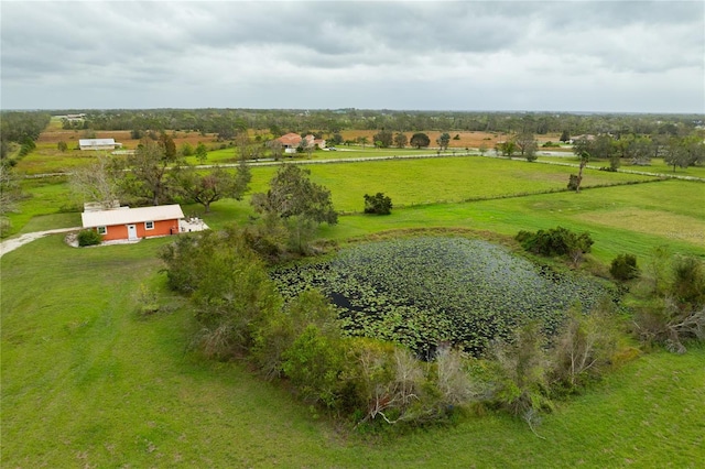 drone / aerial view with a rural view