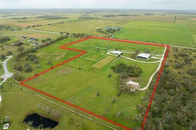 bird's eye view with a rural view