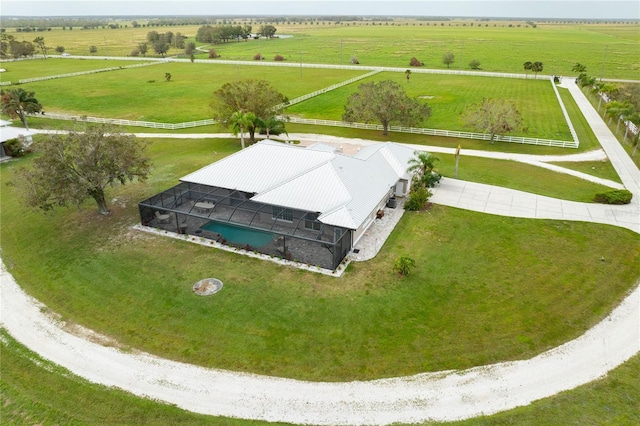 drone / aerial view with a rural view