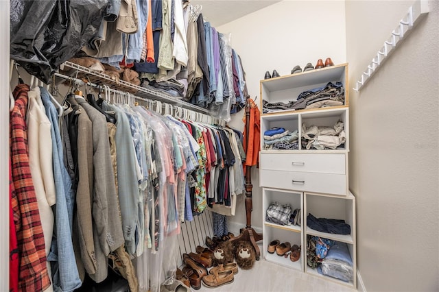 view of walk in closet