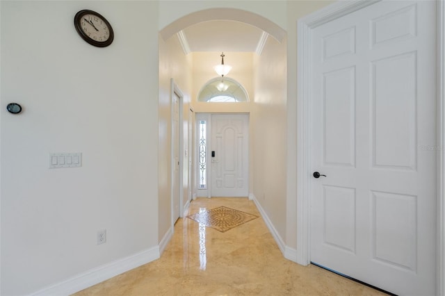 entrance foyer with ornamental molding