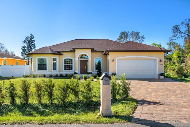 view of front facade with a garage