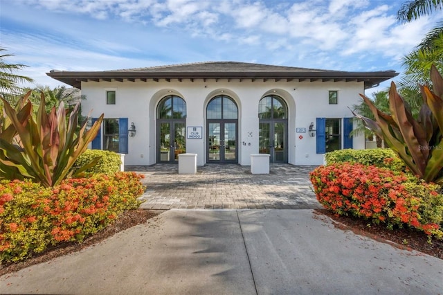 view of front facade with french doors