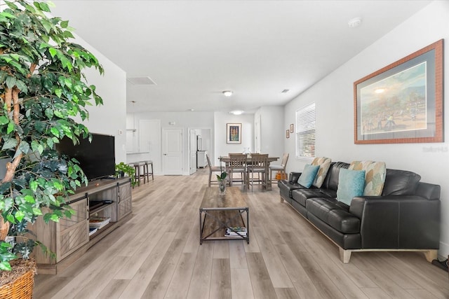 living room featuring light hardwood / wood-style floors