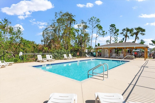 view of pool featuring a patio area