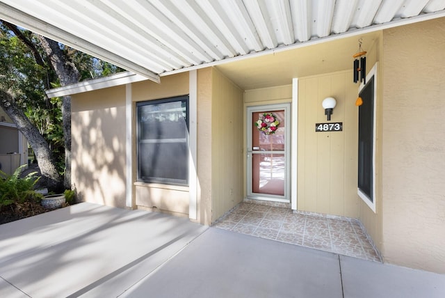 view of doorway to property