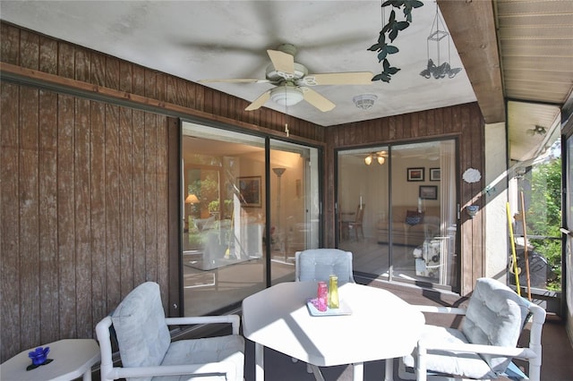 view of patio with ceiling fan