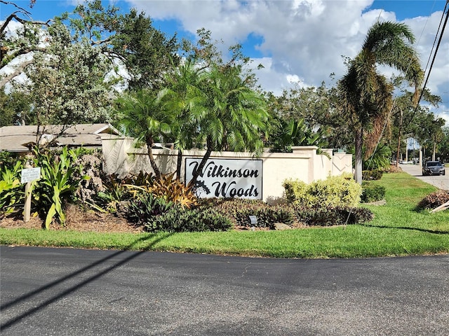 view of community sign