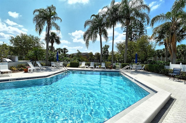 view of pool featuring a patio area