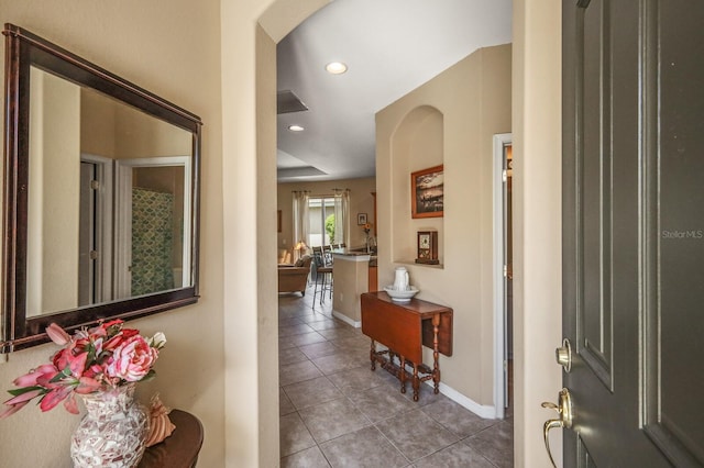 view of tiled foyer