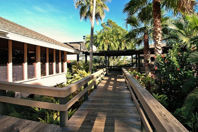 4416 Weybridge Unit 90, Sarasota, FL 34235 - view of wooden deck