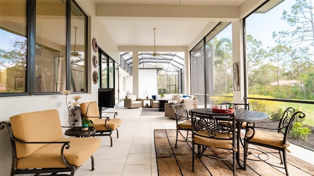 sunroom featuring plenty of natural light