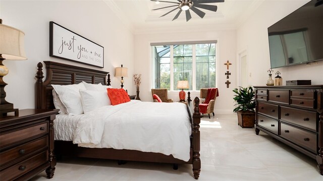 9260 Swaying Branch Rd, Sarasota, FL 34241 - bedroom featuring ornamental molding and a raised ceiling