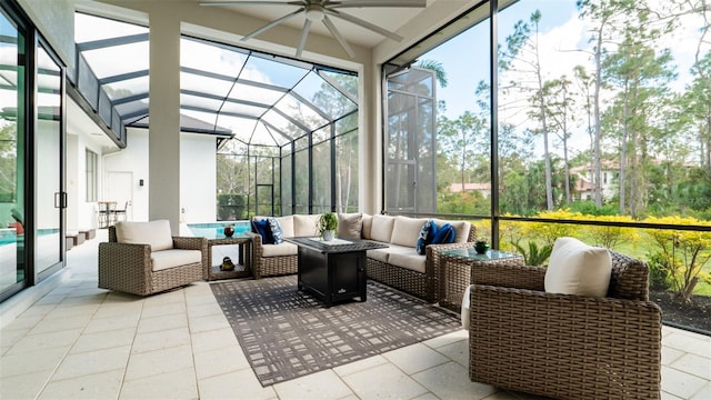 view of sunroom