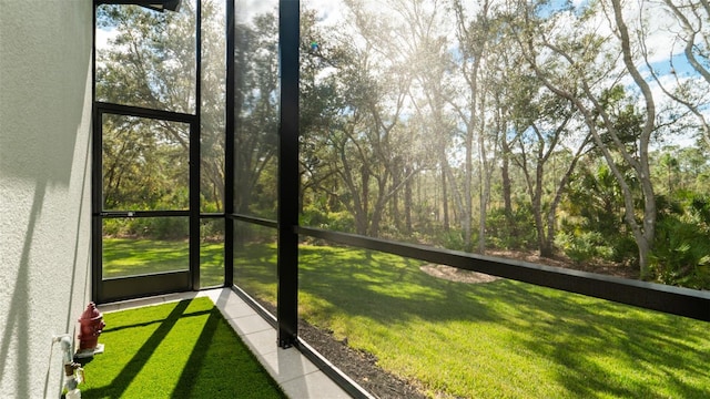 view of unfurnished sunroom