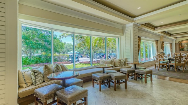 common area with ornamental molding
