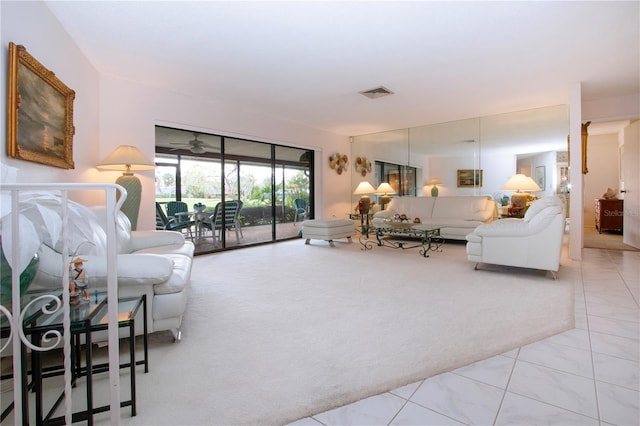 view of carpeted living room