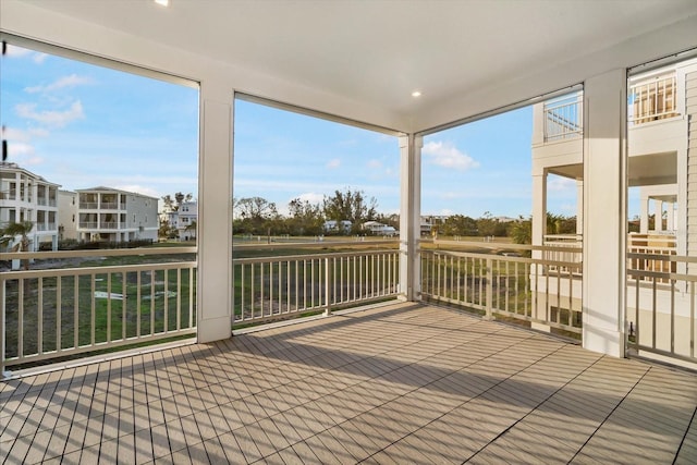 view of unfurnished sunroom