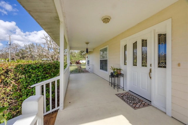 view of patio featuring covered porch