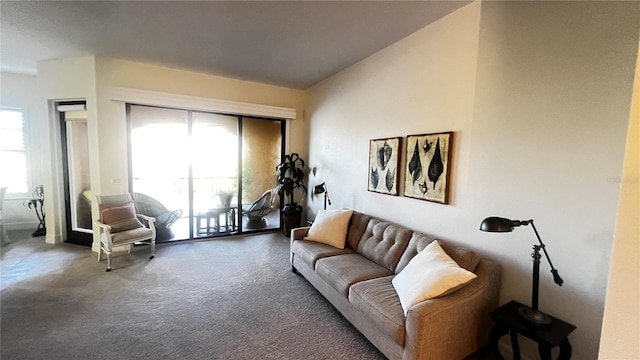 living room with carpet and plenty of natural light