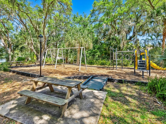 view of community jungle gym