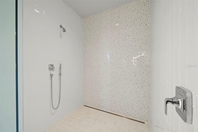 interior space featuring walk in shower