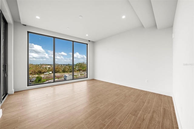 empty room featuring a healthy amount of sunlight and light wood-type flooring