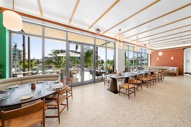 interior space featuring french doors