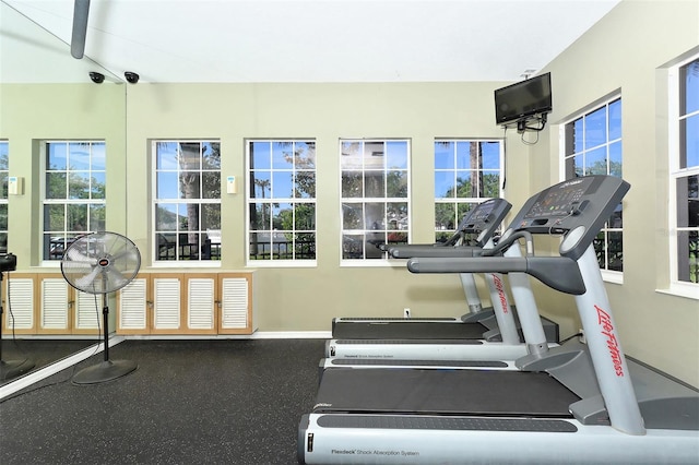 workout area with plenty of natural light