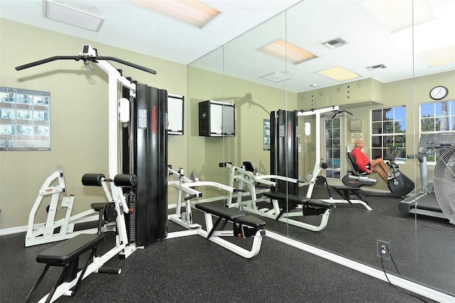 view of workout area