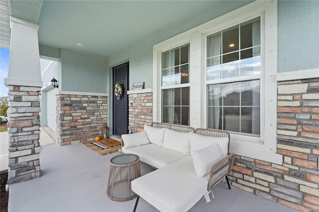 view of patio featuring covered porch