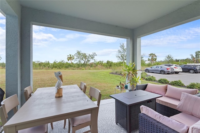 view of patio / terrace featuring an outdoor living space