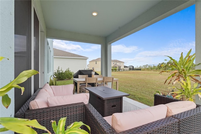 view of patio / terrace with an outdoor living space