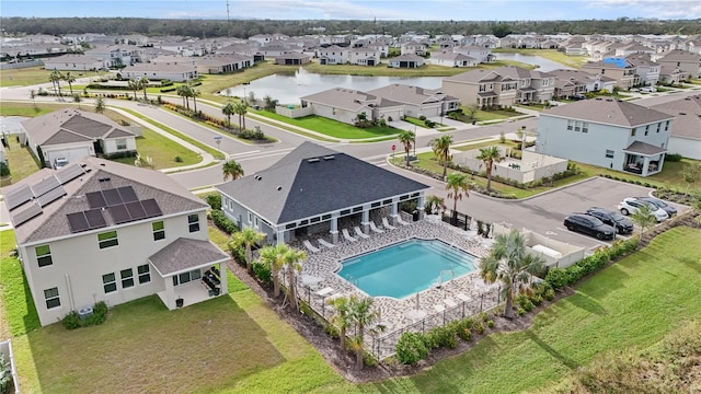 aerial view with a residential view