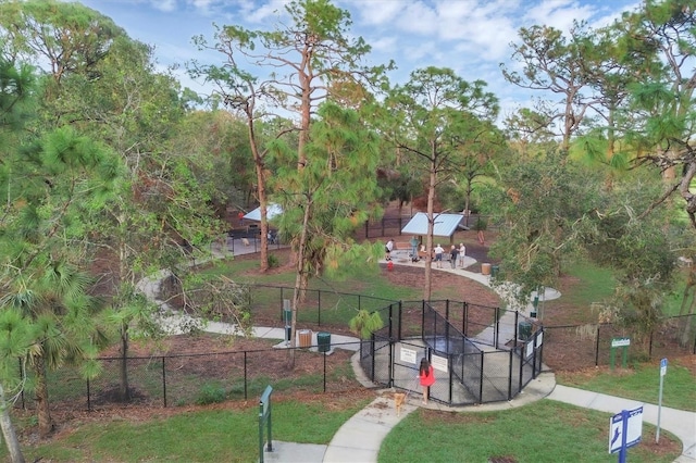 view of home's community with a lawn