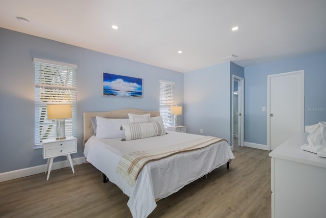 bedroom featuring wood-type flooring